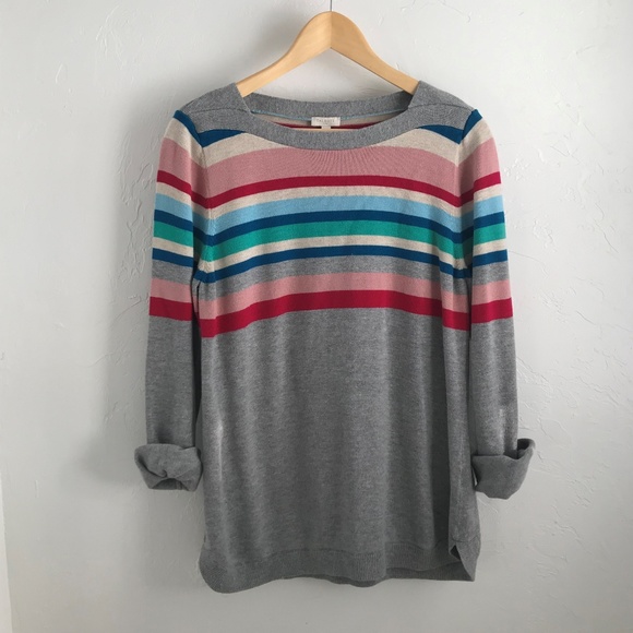 Talbots Sweaters - Talbots Rainbow Stripe Boatneck Sweater